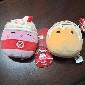 Squishmallows Pink and Tan Plush Duo